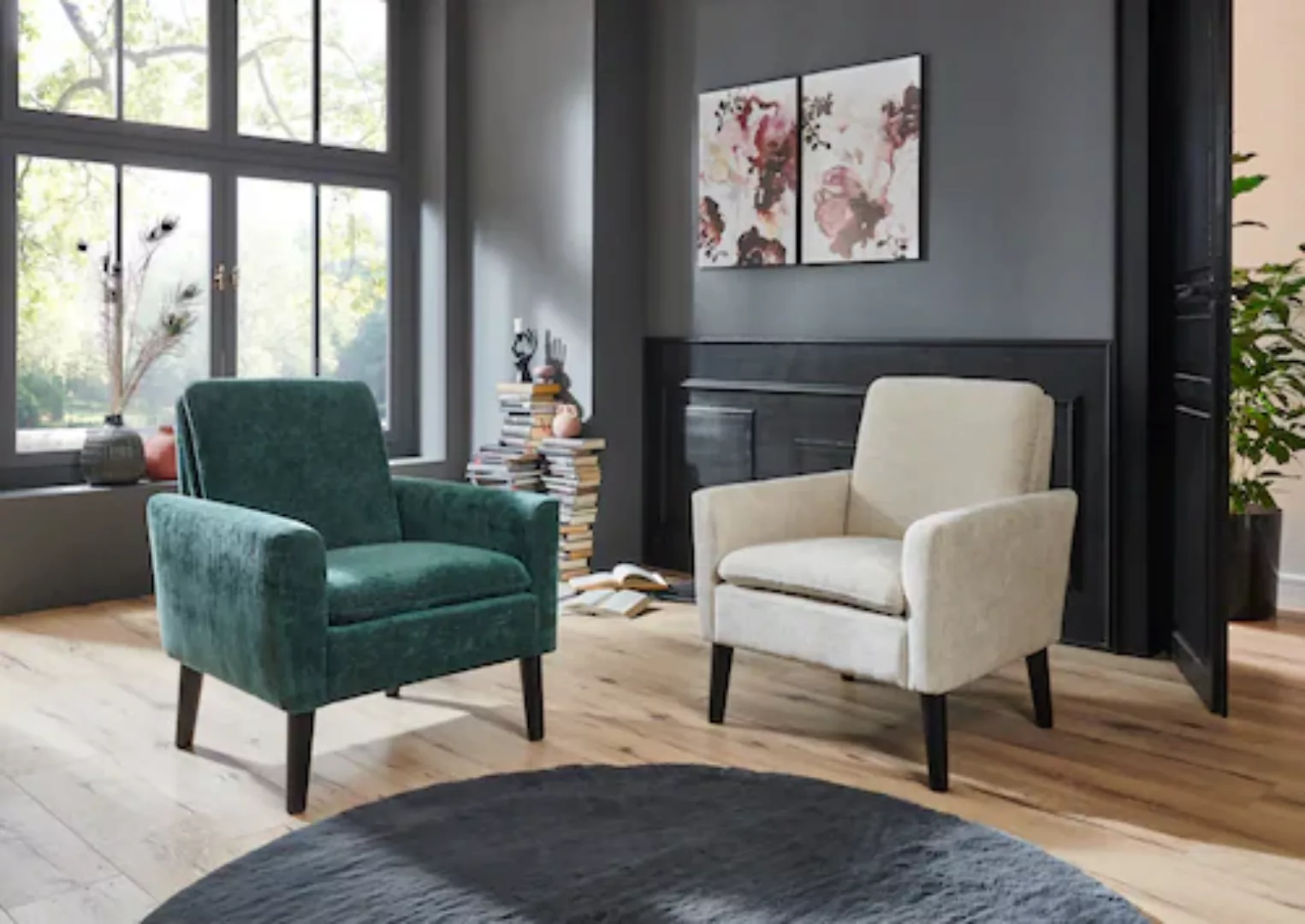 ATLANTIC home collection Sessel »Kimmy«, mit Chenille-Bezug, frei im Raum s günstig online kaufen