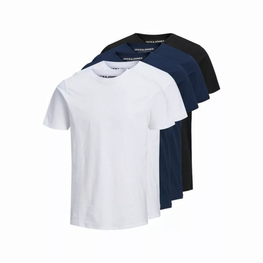 Jack & Jones Herren Rundhals T-Shirt JJEORGANIC BASIC Regular Fit 5er Pack günstig online kaufen