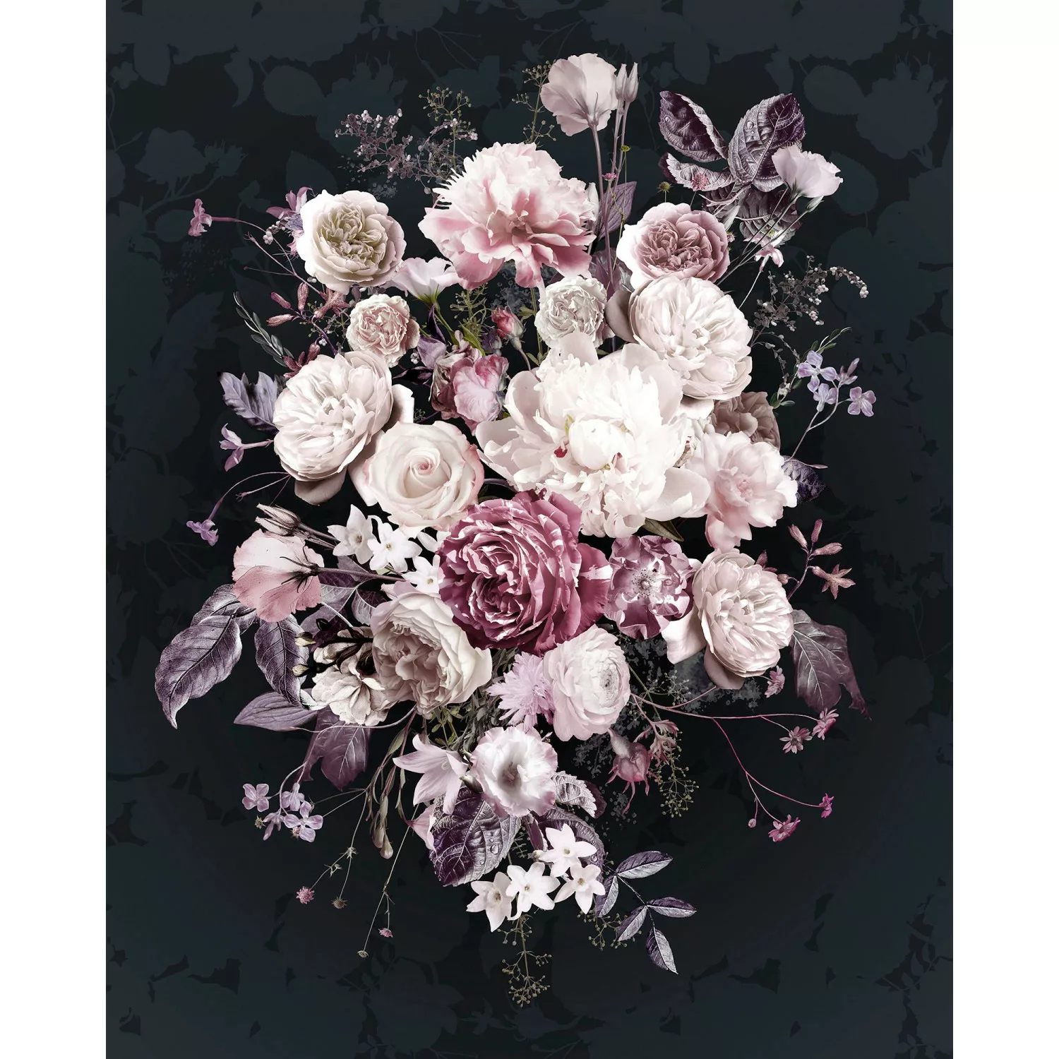 Komar Fototapete Bouquet Noir Blumen B/L: ca. 200x250 cm günstig online kaufen