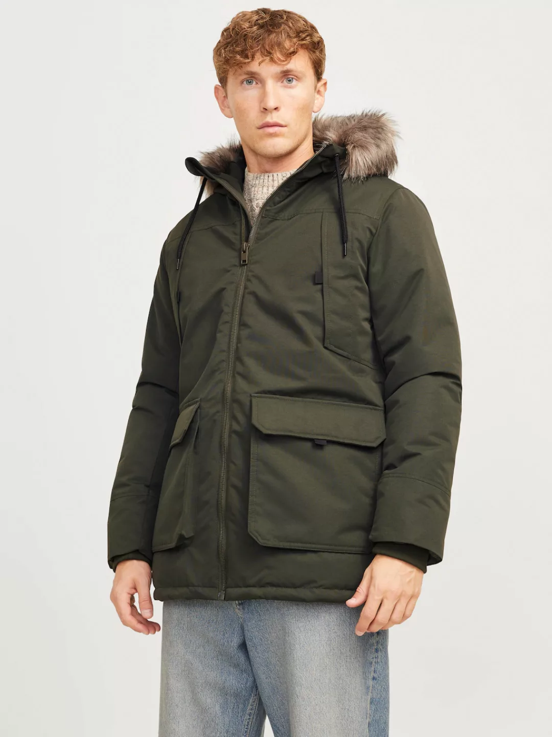 Jack & Jones Parka "JJECONSTRUCT FAUX FUR PARKA SN", mit Kapuze günstig online kaufen