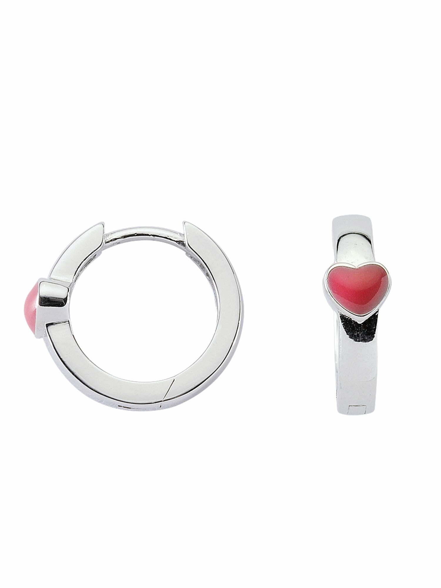 Adelia´s Paar Ohrhänger "1 Paar 925 Silber Ohrringe / Creolen Herz Ø 14 mm" günstig online kaufen