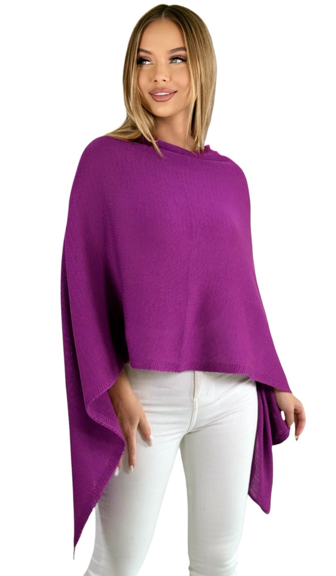 Mississhop Strickponcho Damen Poncho Cape Überwurf günstig online kaufen