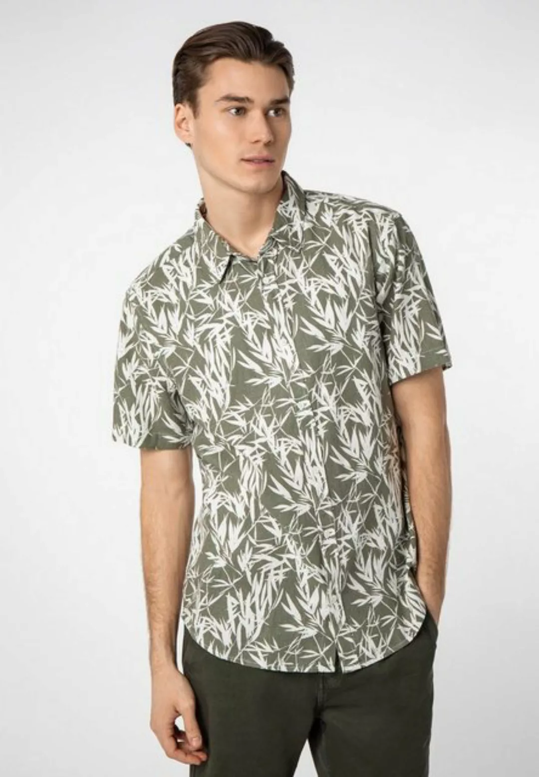 Eight2Nine Kurzarmhemd Kurzarm Hemd mit Palmen Print günstig online kaufen