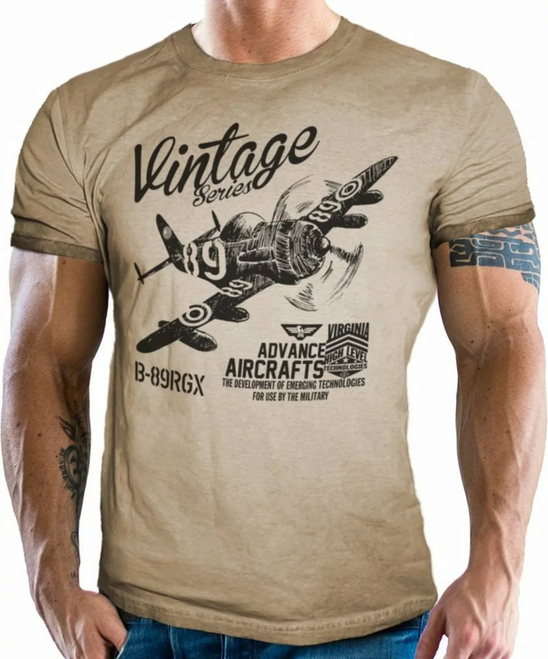 GASOLINE BANDIT® T-Shirt für Airborne Racing US-Airforce Fans: Vintage Air günstig online kaufen