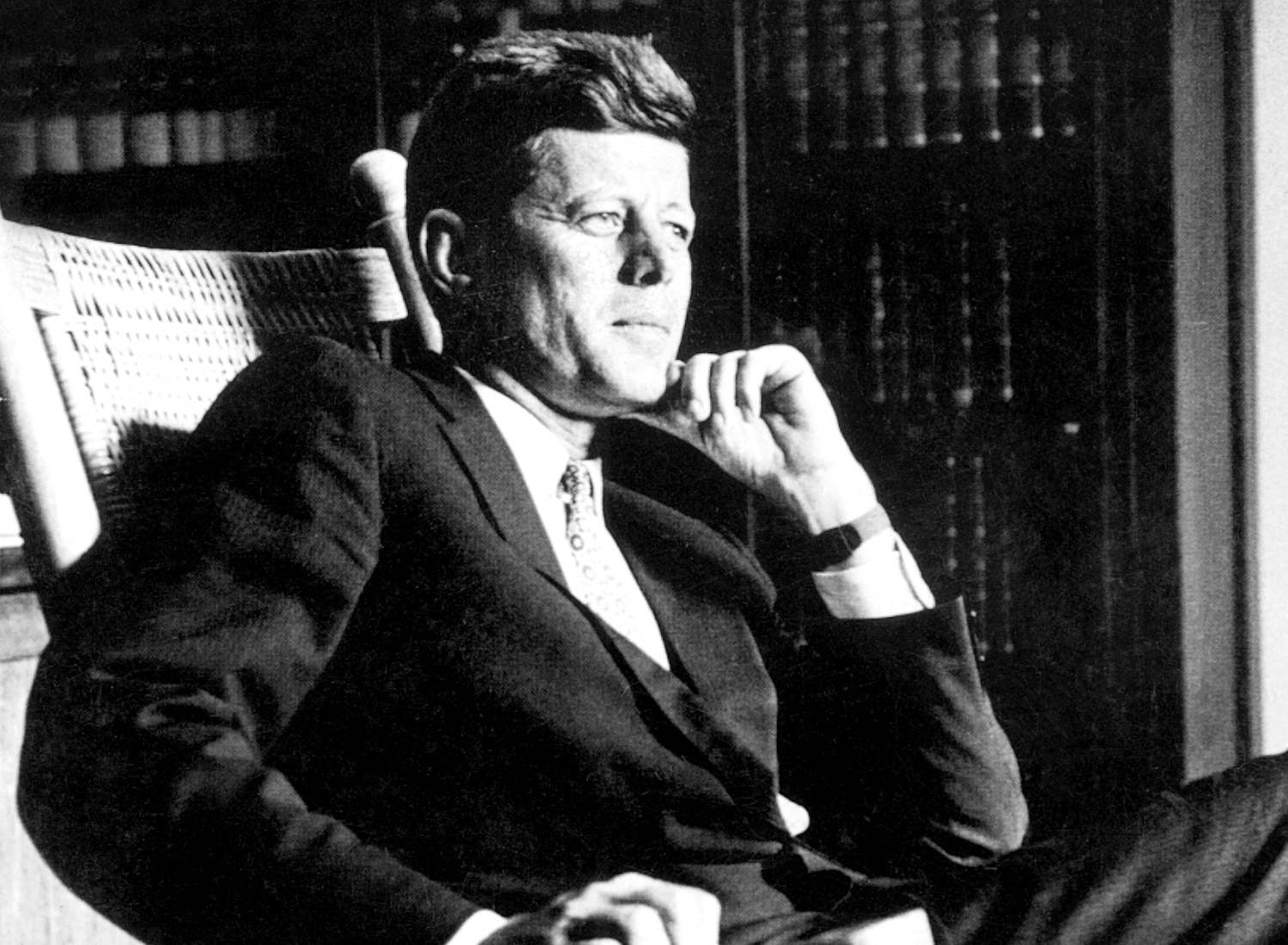 queence Acrylglasbild "Kennedy", Schwarz-Weiß-Mann-Stars günstig online kaufen
