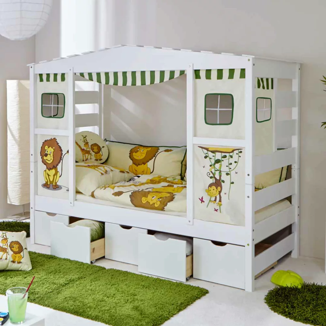 Kinderbett im Dschungel Design Schubladen günstig online kaufen