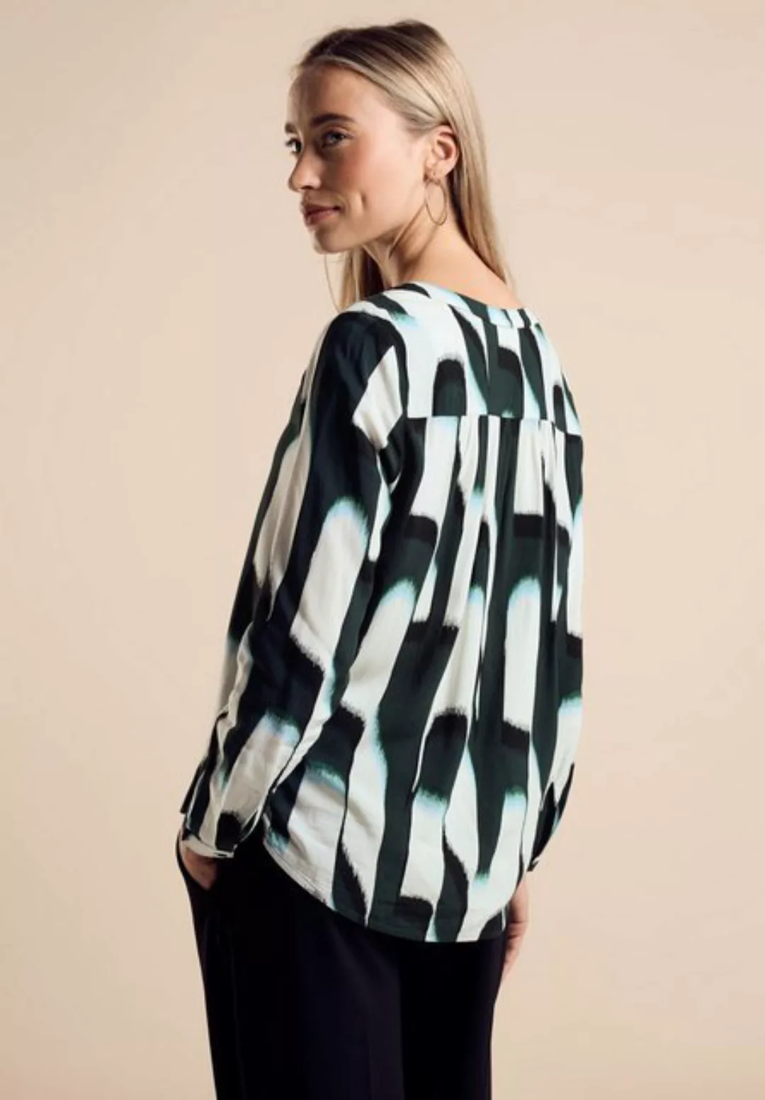 STREET ONE Klassische Bluse Street One Bluse mit Grafikprint in Hunter Gree günstig online kaufen