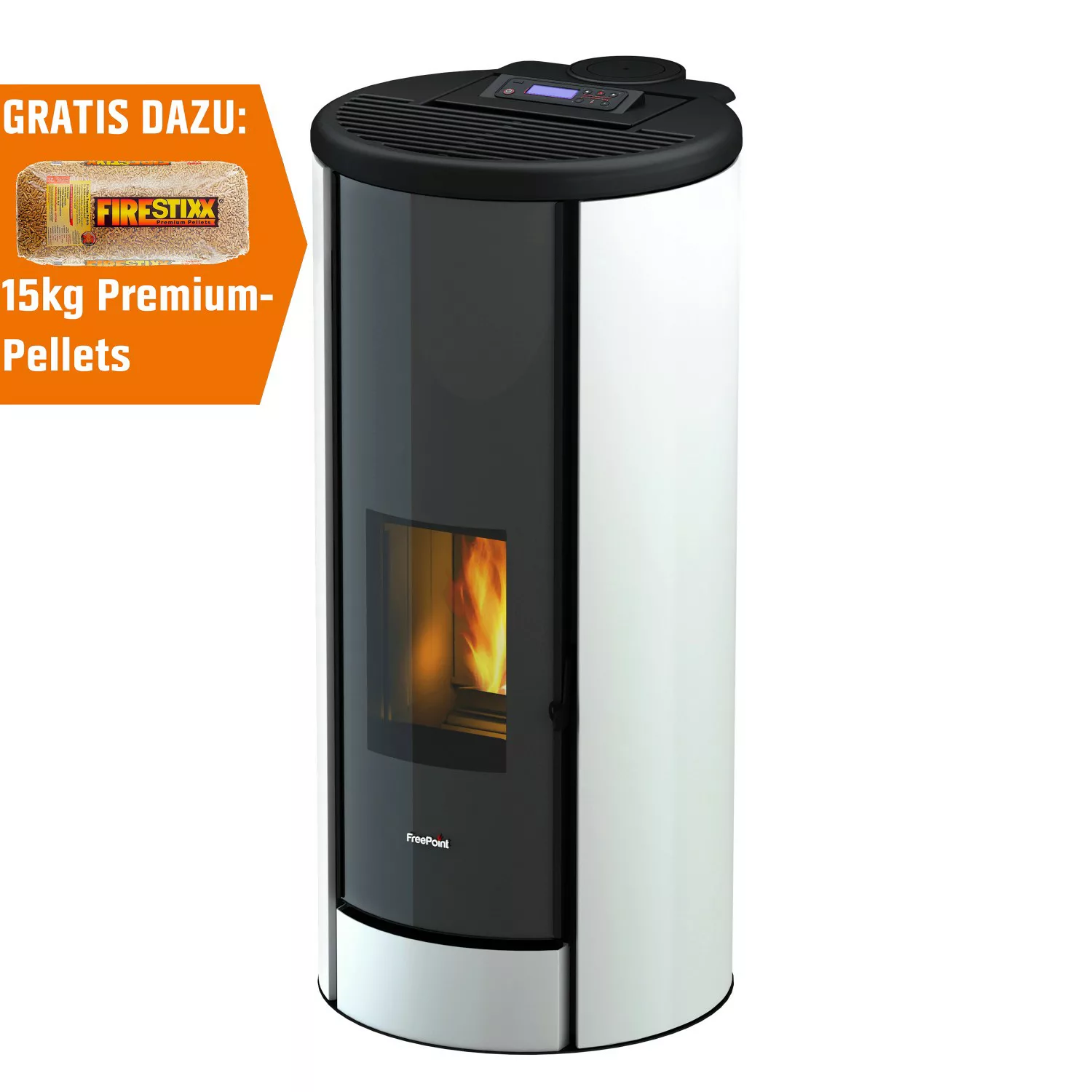 Freepoint Pelletofen Breeze Weiß 10,25 kW EEK: A+ günstig online kaufen