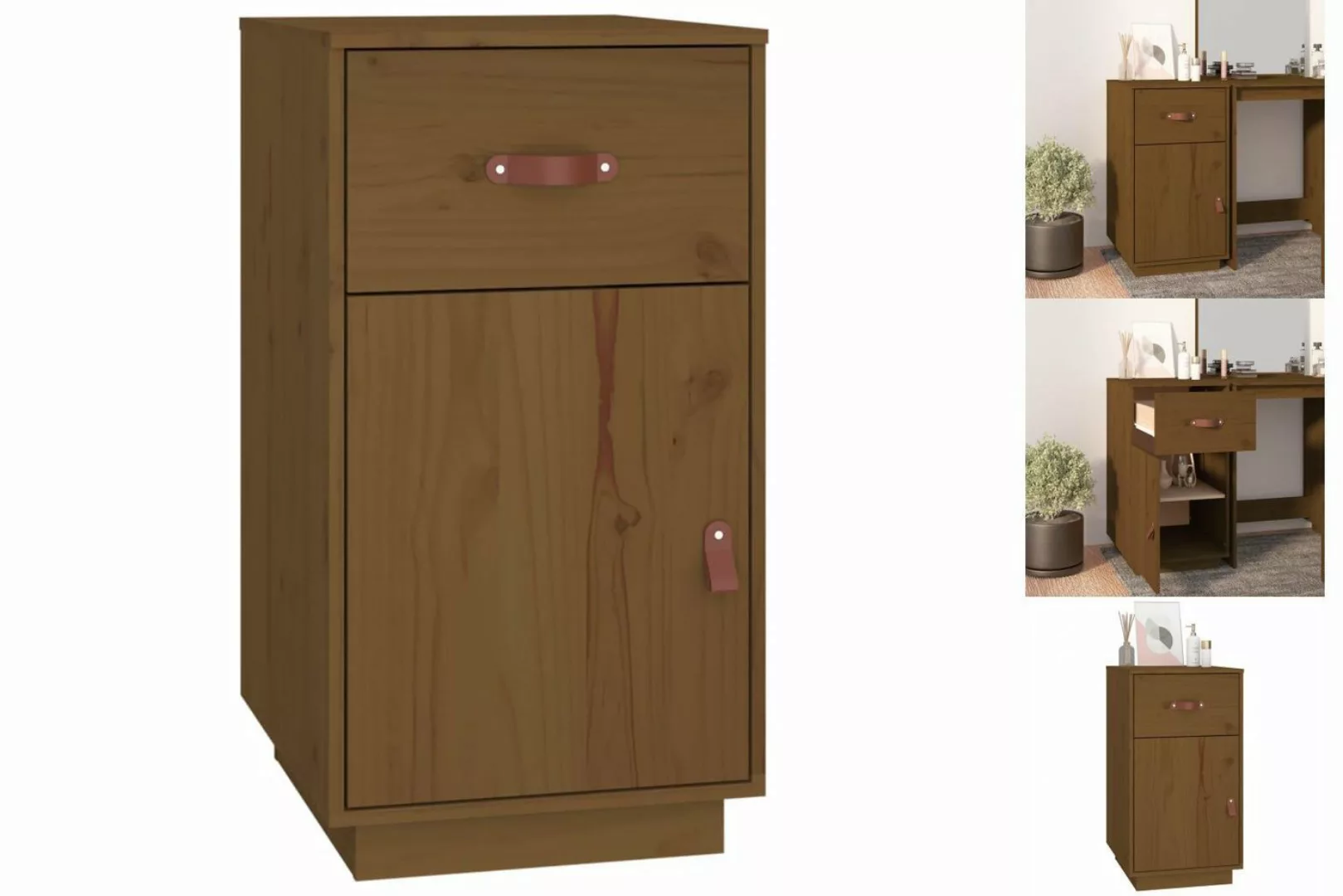 vidaXL Aktenschrank Schreibtisch-Schrank Honigbraun 40x50x75 cm Massivholz günstig online kaufen