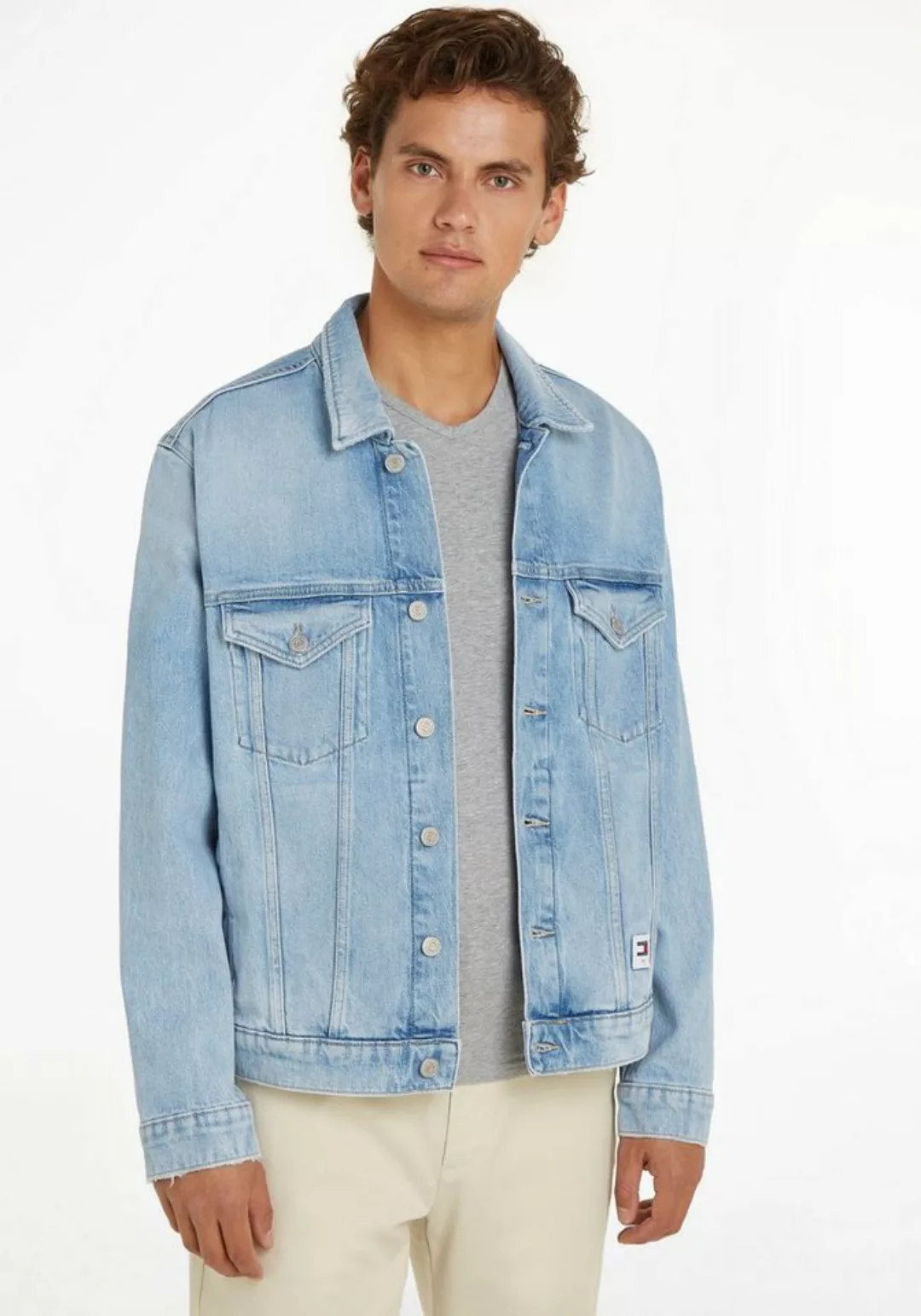 Tommy Jeans Plus Jeansjacke RYAN RGLR TRCKR JCKT Große Größen, mit Fade-Eff günstig online kaufen