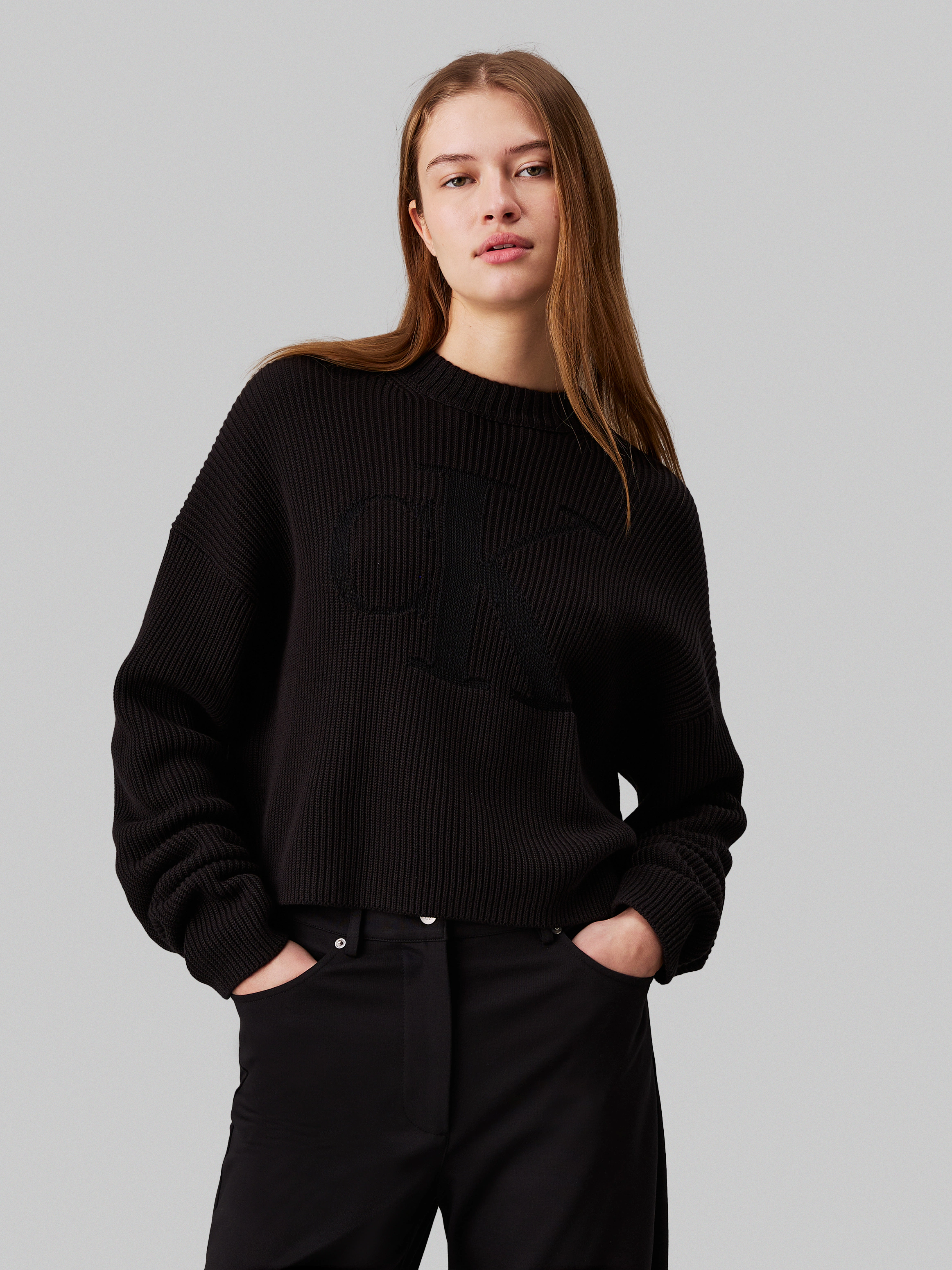 Calvin Klein Jeans Stehkragenpullover LOGO INTARSIA REGULAR SWEATER mit Log günstig online kaufen