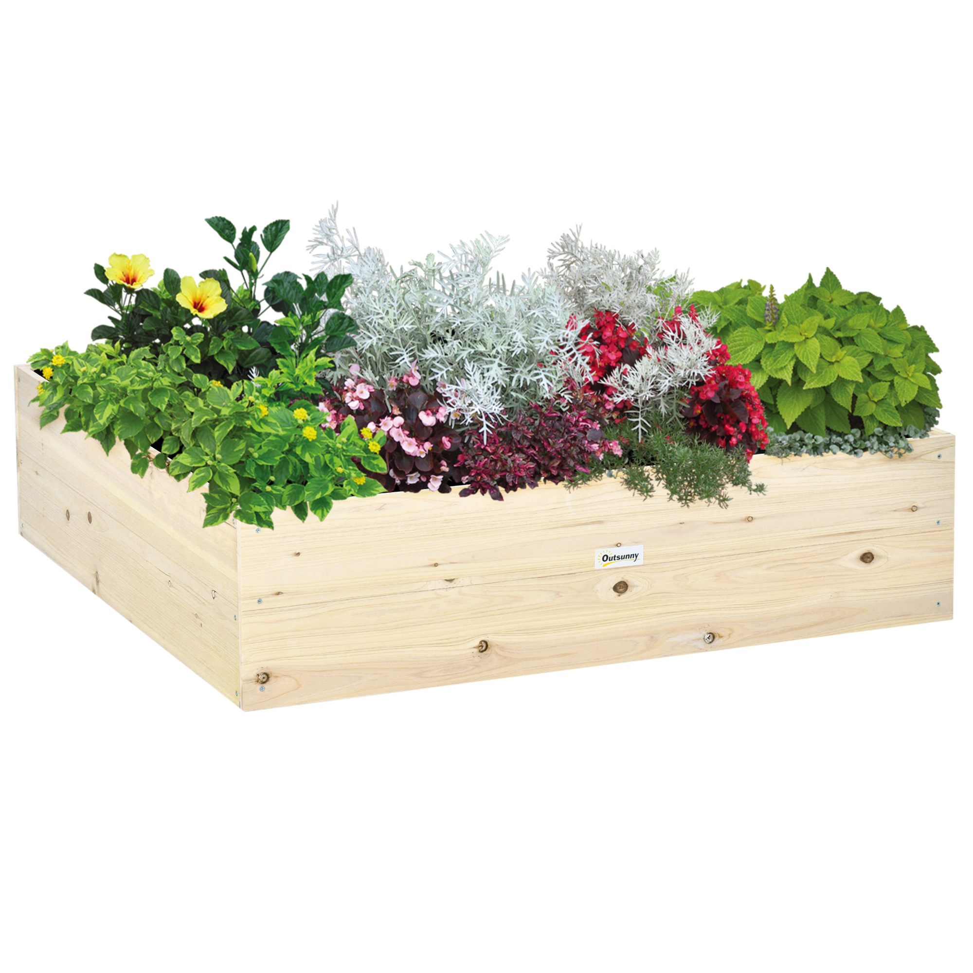 Outsunny Hochbeet Holz  Gartenbeet mit Vliesstoff, Pflanzkübel für Balkon & günstig online kaufen