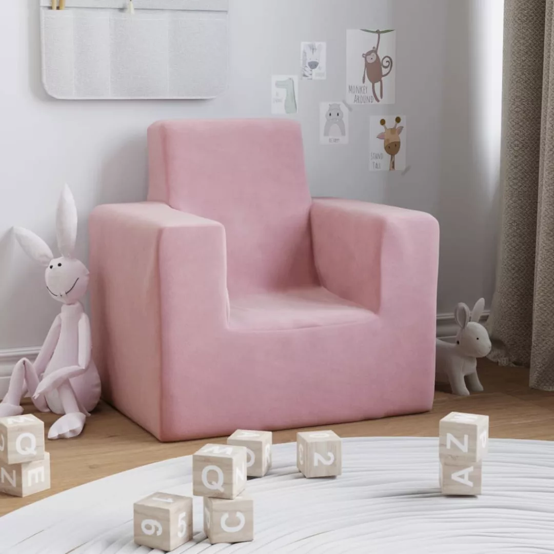 Vidaxl Kindersofa Rosa Weich Plüsch günstig online kaufen