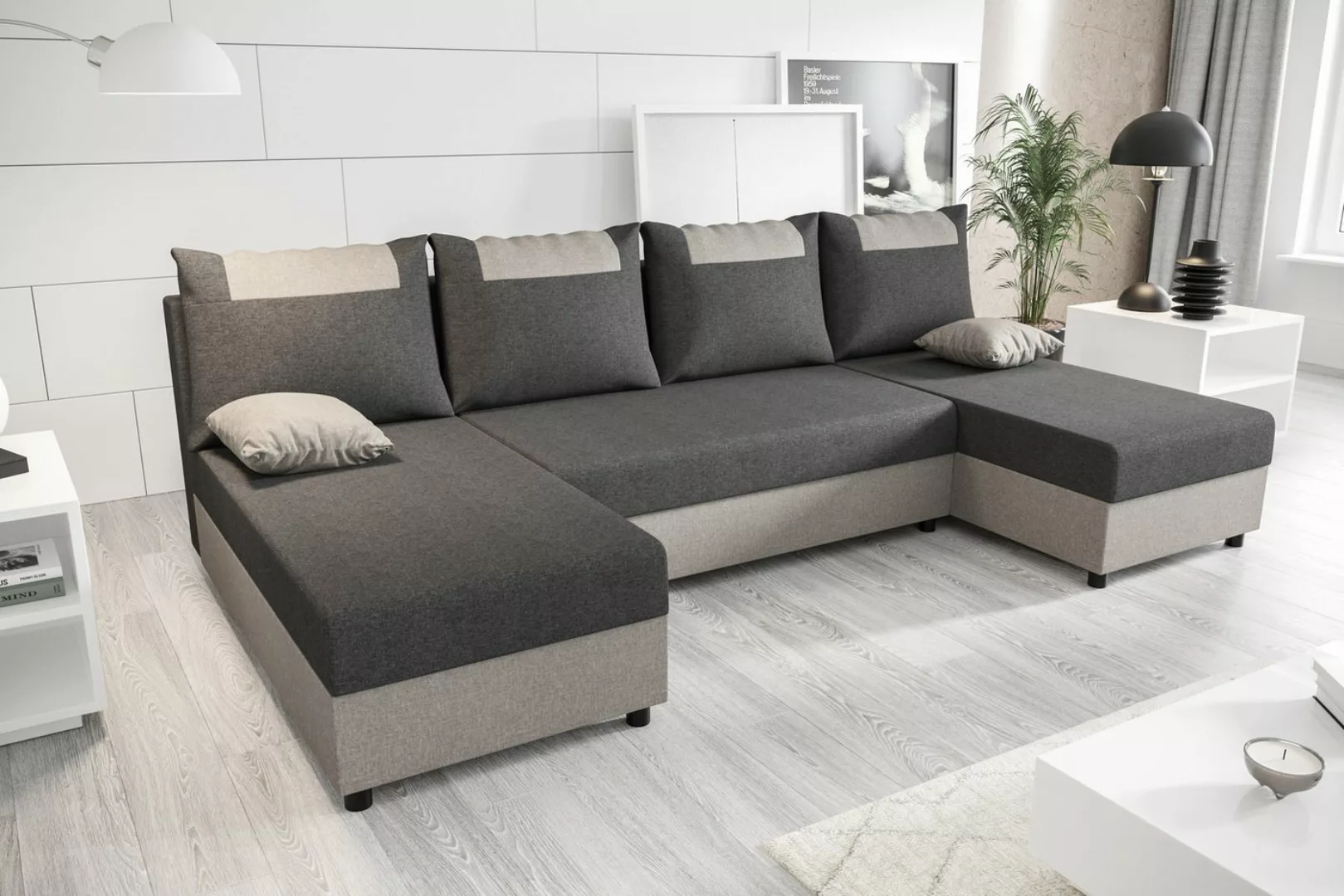 ALTDECOR Wohnlandschaft STARI-U, Couch mit Schlaffunktion, Stauraum Ecksofa günstig online kaufen