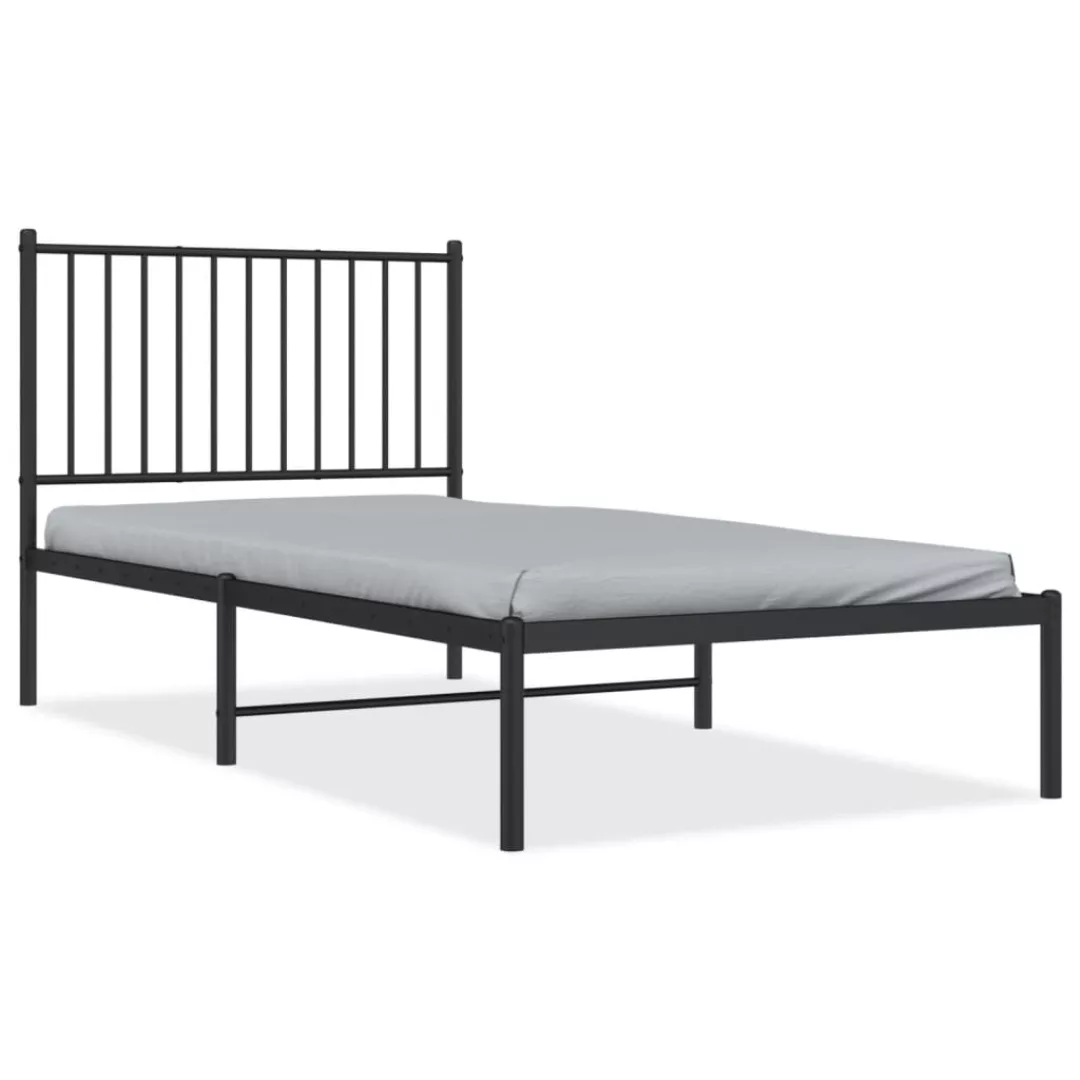 Vidaxl Bettgestell Mit Kopfteil Metall Schwarz 90x190 Cm günstig online kaufen