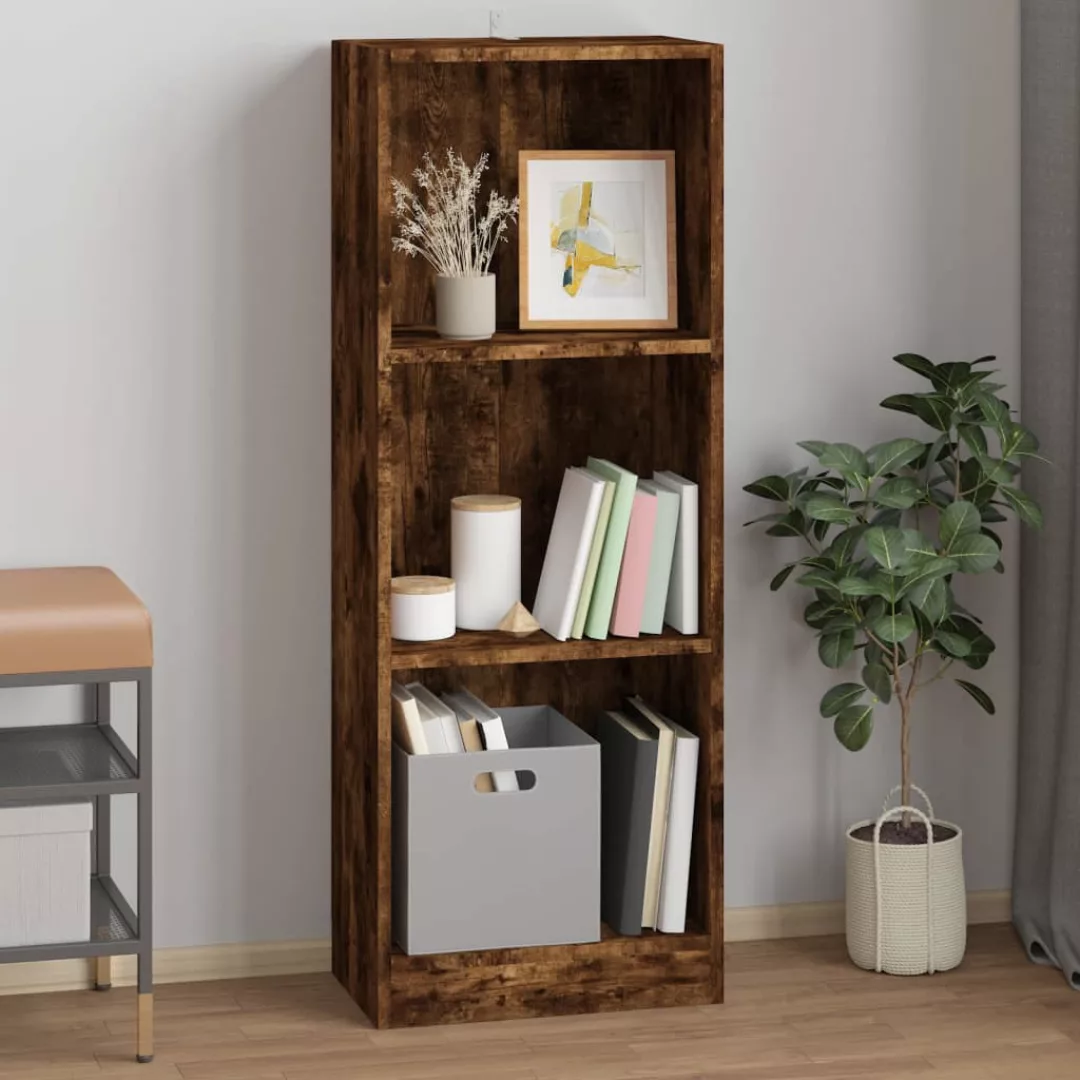 Vidaxl Bücherregal 3 Fächer Räuchereiche 40x24x109 Cm Holzwerkstoff günstig online kaufen