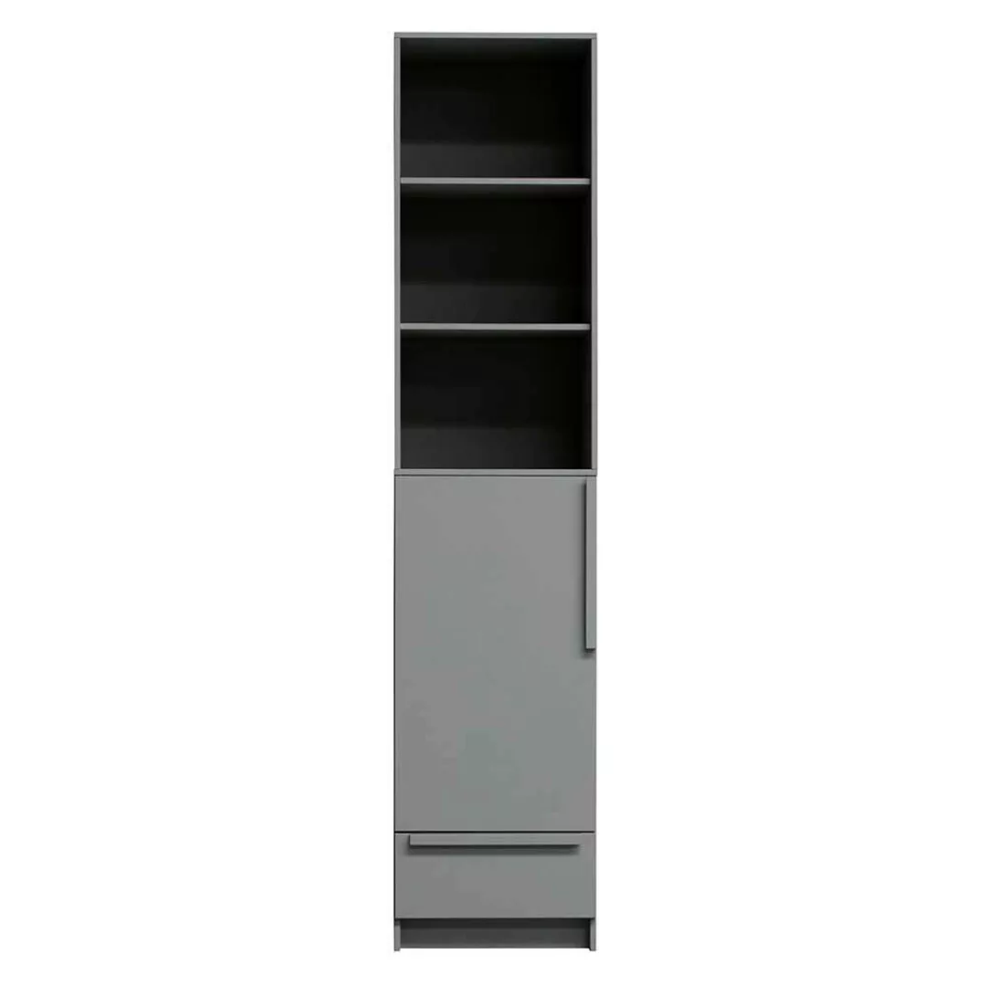 Moderner Schrank in Beton Grau 48x215x60 cm günstig online kaufen