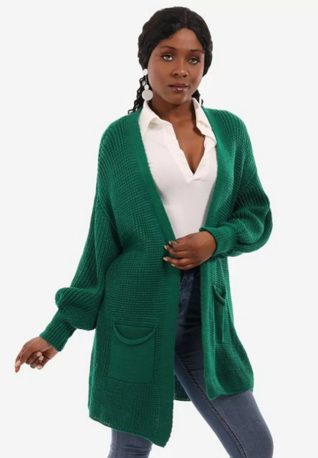 YC Fashion & Style Cardigan One Size Strick-Cardigan mit Taschen in Unifarb günstig online kaufen