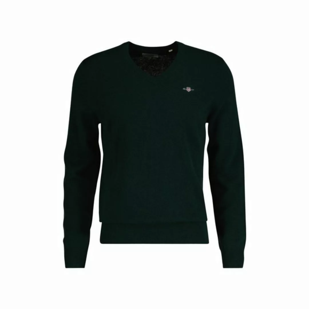 Gant V-Ausschnitt-Pullover "EXTRAFINE LAMBSWOOL V-NECK", mit Logostickerei günstig online kaufen