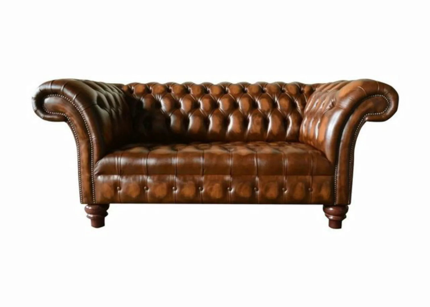 Xlmoebel Chesterfield-Sofa Design Chesterfield 2-Sitzer Sofa Braun Couch Po günstig online kaufen