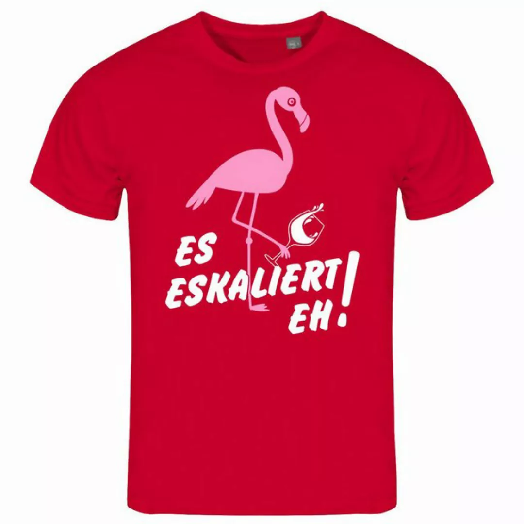 deinshirt Print-Shirt Herren T-Shirt Es eskaliert eh Flamingo Funshirt mit günstig online kaufen