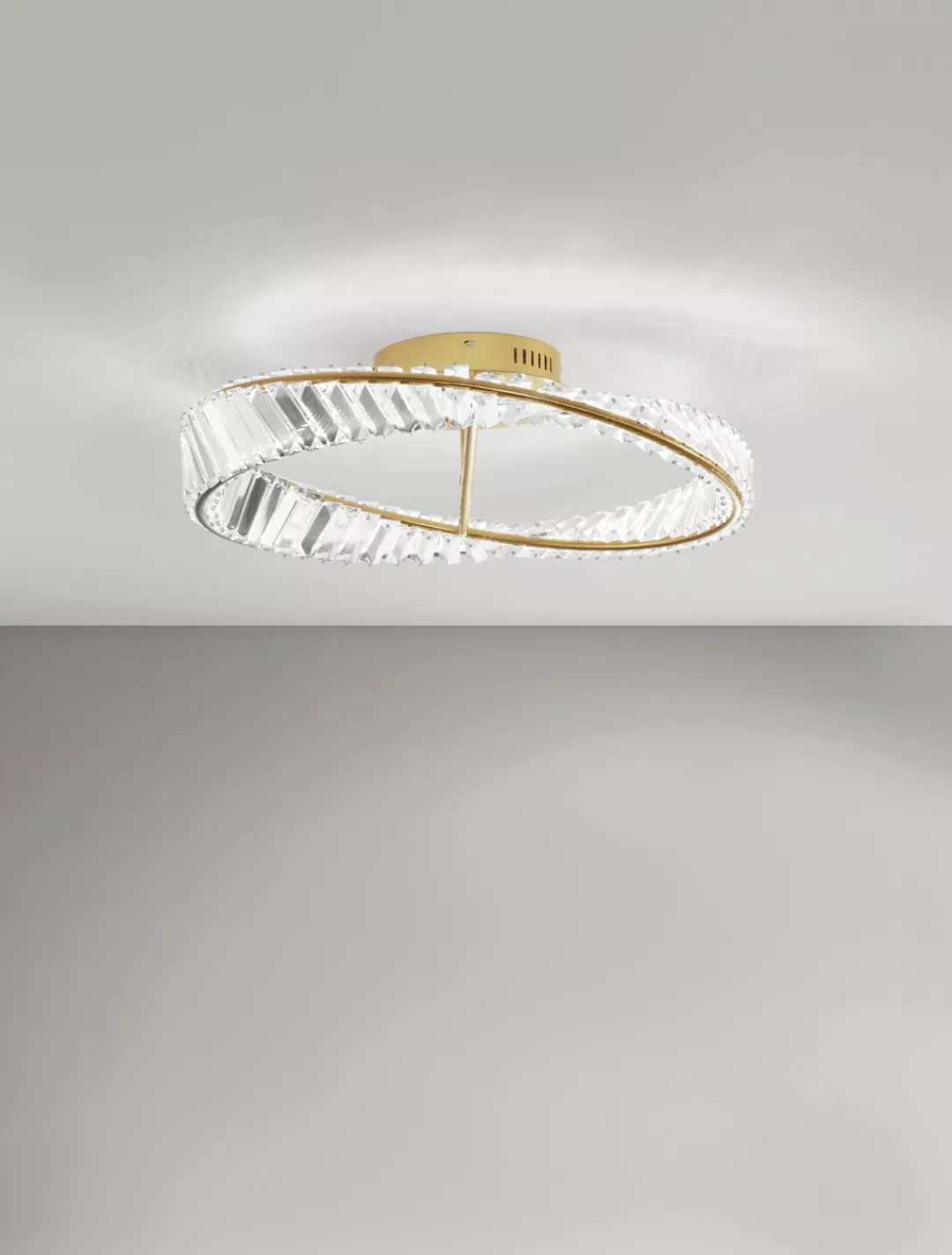 LED Deckenleuchte Aurelia in Gold und Transparent 35W 3728lm günstig online kaufen
