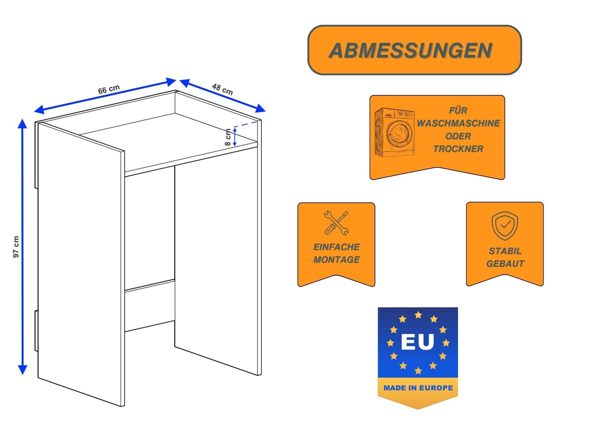 CraftPAK Waschmaschinenumbauschrank für Waschmaschine / Wäschetrockner günstig online kaufen