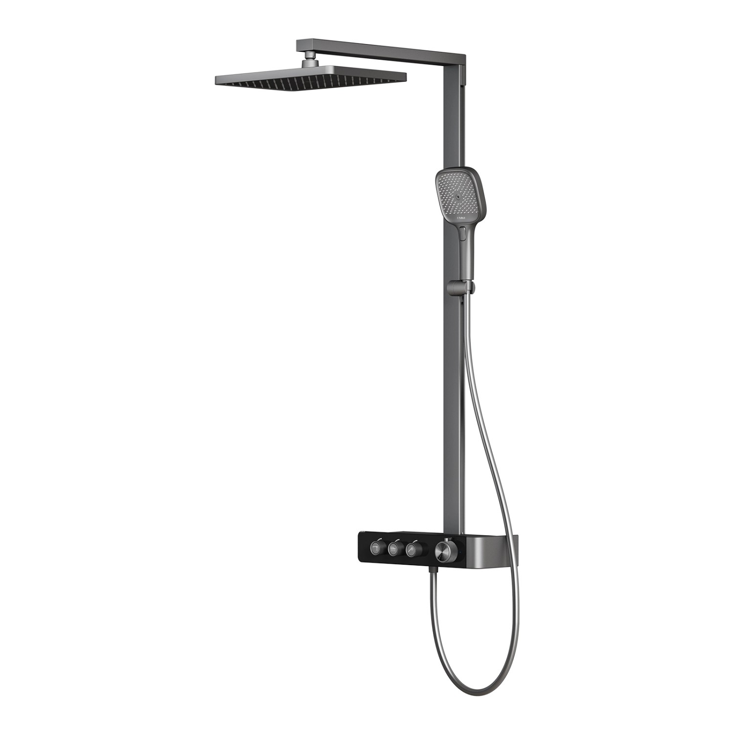 Emke Duschsystem mit Thermostat Anthrazit Matt Duscharmatur Komplettset 36x günstig online kaufen