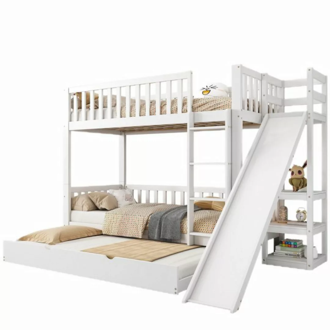 TavilaEcon Etagenbett Kinderbett Holzbett mit Rutsche und Regale, 4-stufige günstig online kaufen