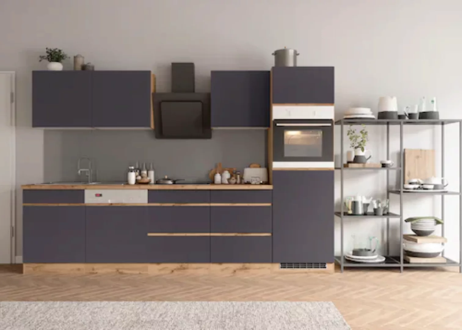 Kochstation Küche "KS-Riesa", Stellbreite 300 cm, wahlweise mit Induktionsk günstig online kaufen