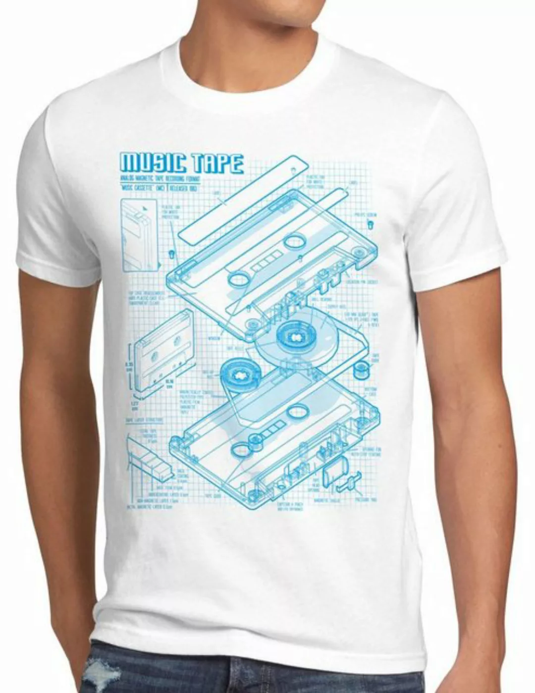 style3 Print-Shirt Herren T-Shirt TAPE Kassette disko MC DJ retro musik tur günstig online kaufen