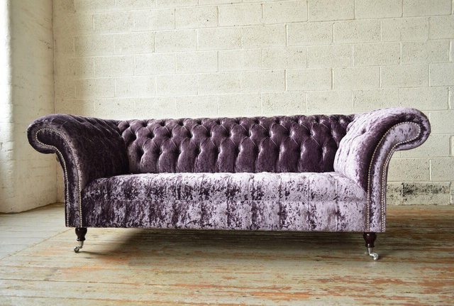 Xlmoebel 3-Sitzer Lila Dreisitzer Chesterfield Design Sofa aus Stoff für da günstig online kaufen