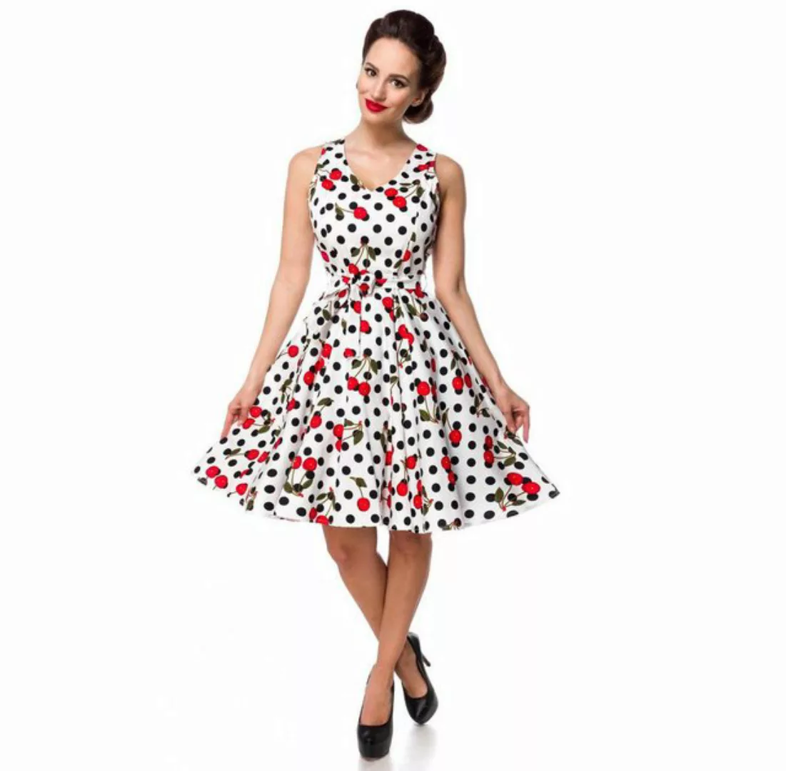 BELSIRA Sommerkleid Retro Kleid Cherry mit Kirschen Cocktailkleid Rockabill günstig online kaufen
