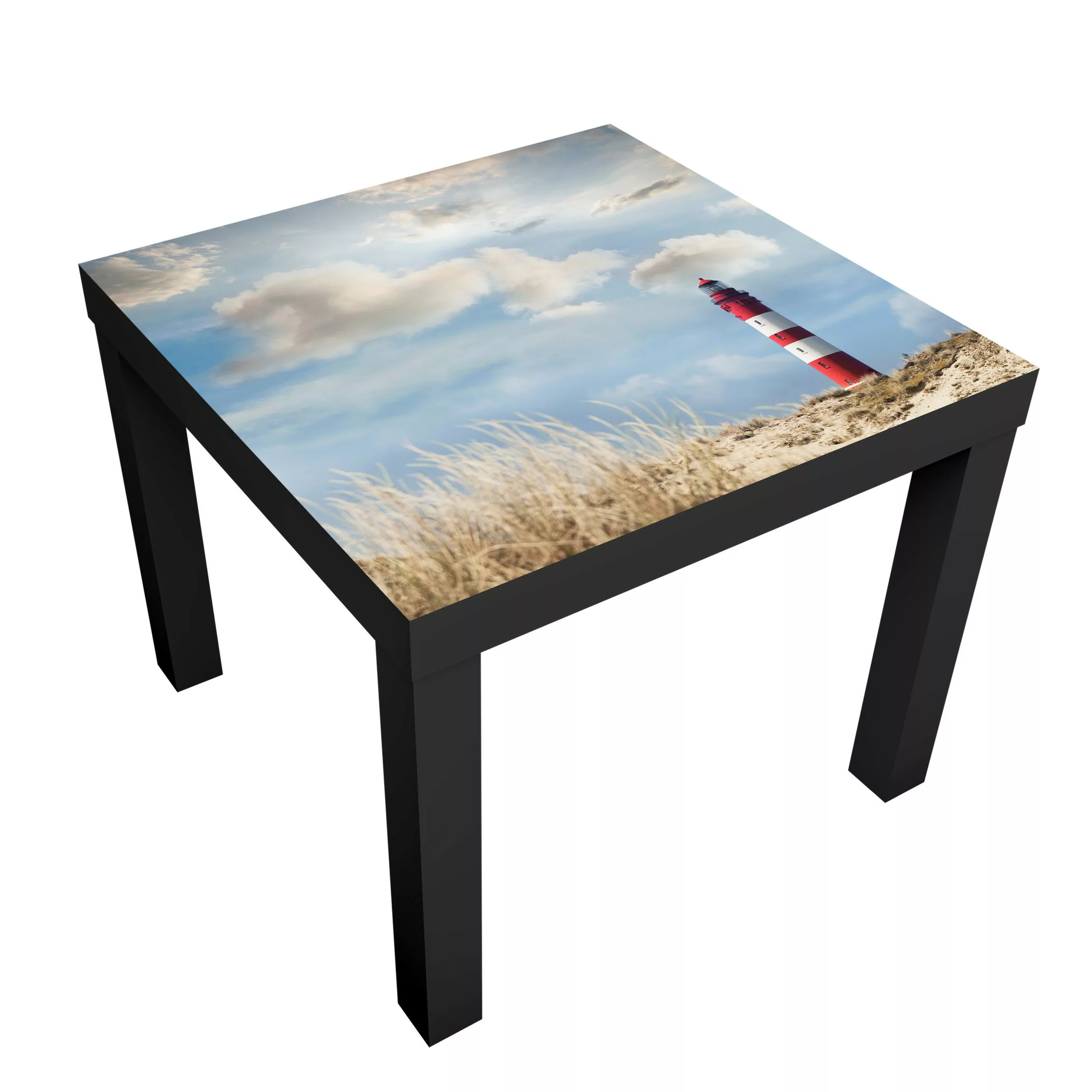 Möbelfolie für IKEA Lack Tisch 55 x 55 cm Leuchtturm in den Dünen günstig online kaufen