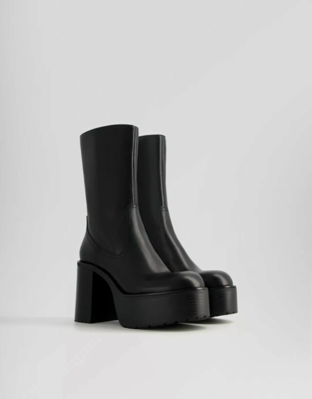 Bershka Plateau-Stiefeletten Mit Breitem Absatz. Damen 41 Schwarz günstig online kaufen