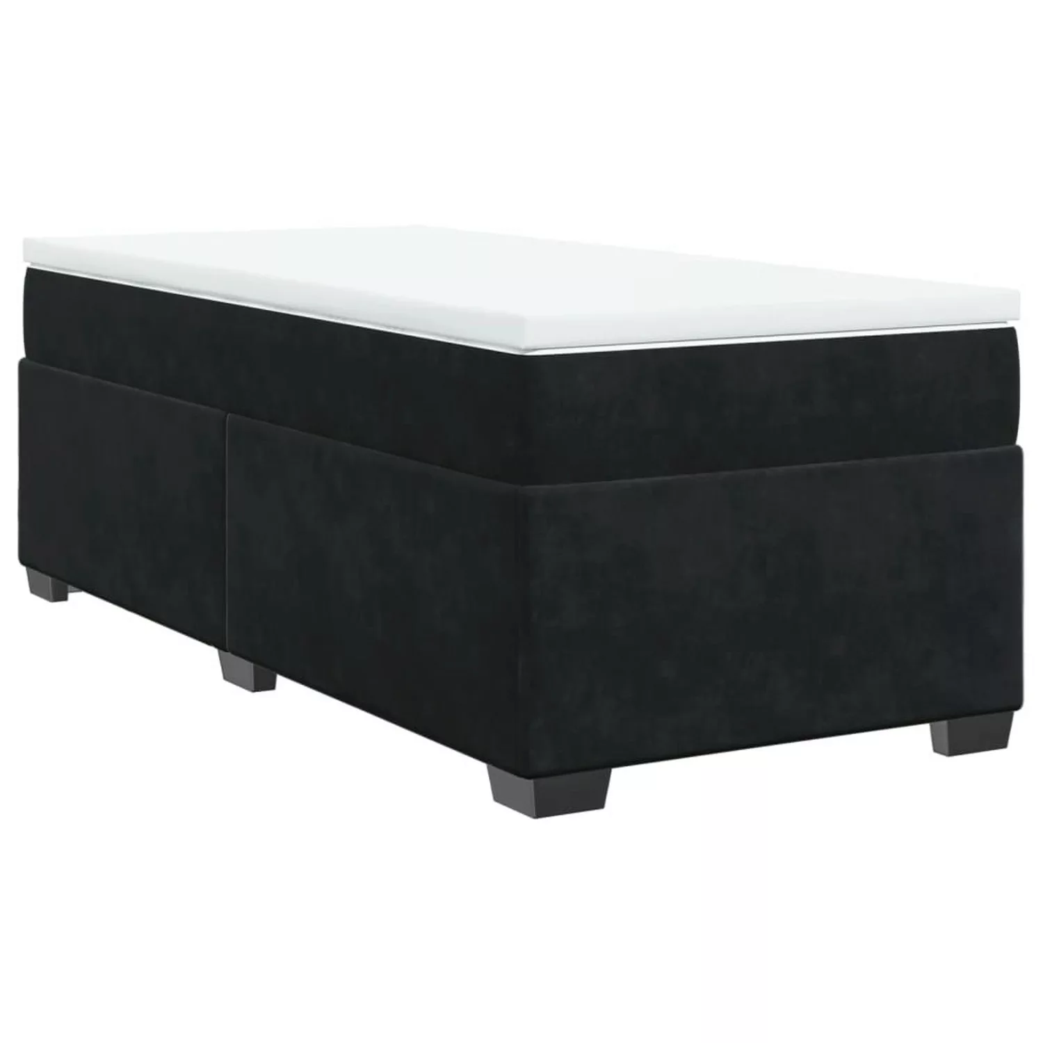 vidaXL Boxspringbett Boxspringbett mit Matratze Schwarz 90x200 cm Samt günstig online kaufen