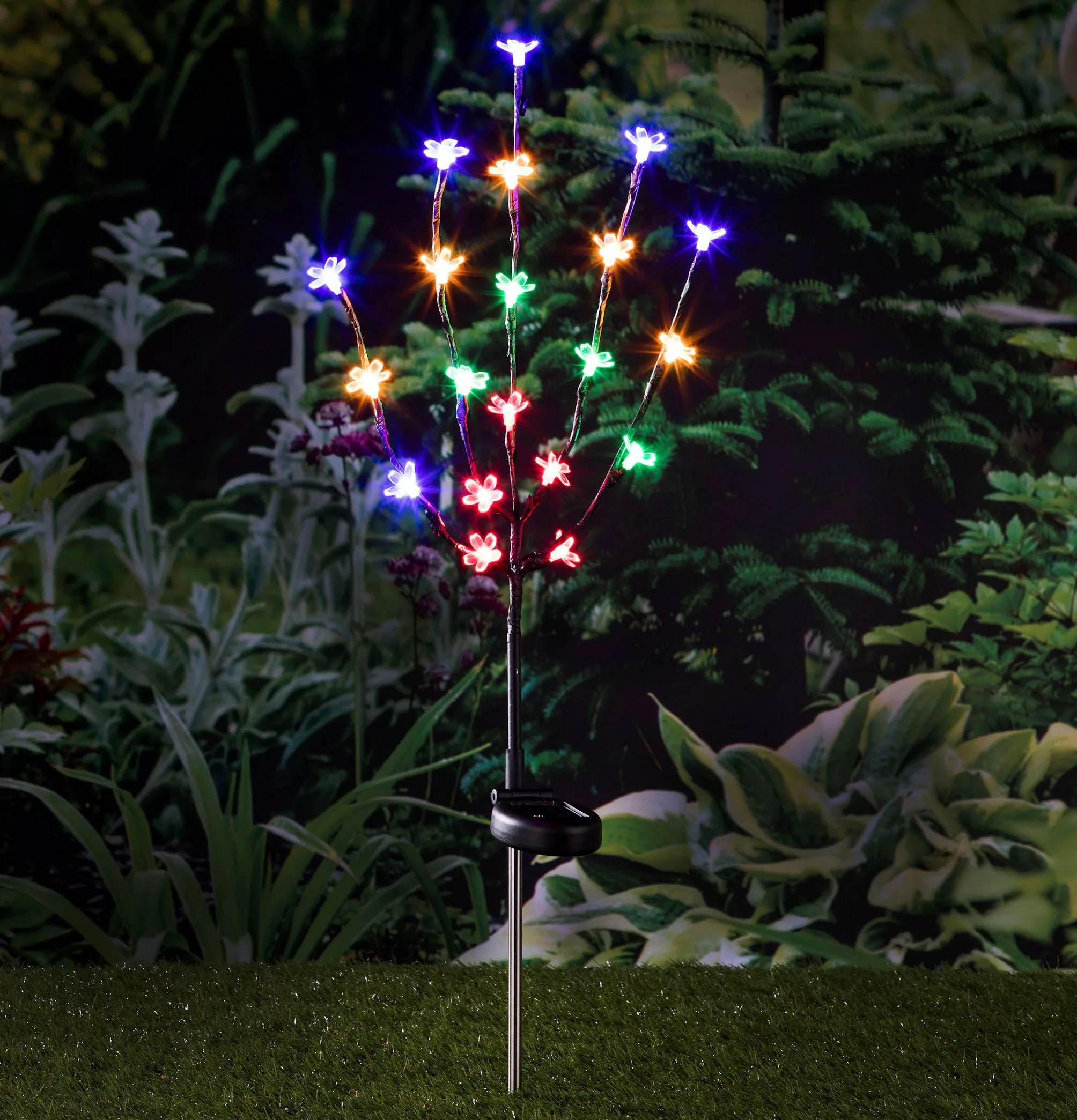 Spetebo Gartenstecker LED Solar Kirschblüten Stecker günstig online kaufen