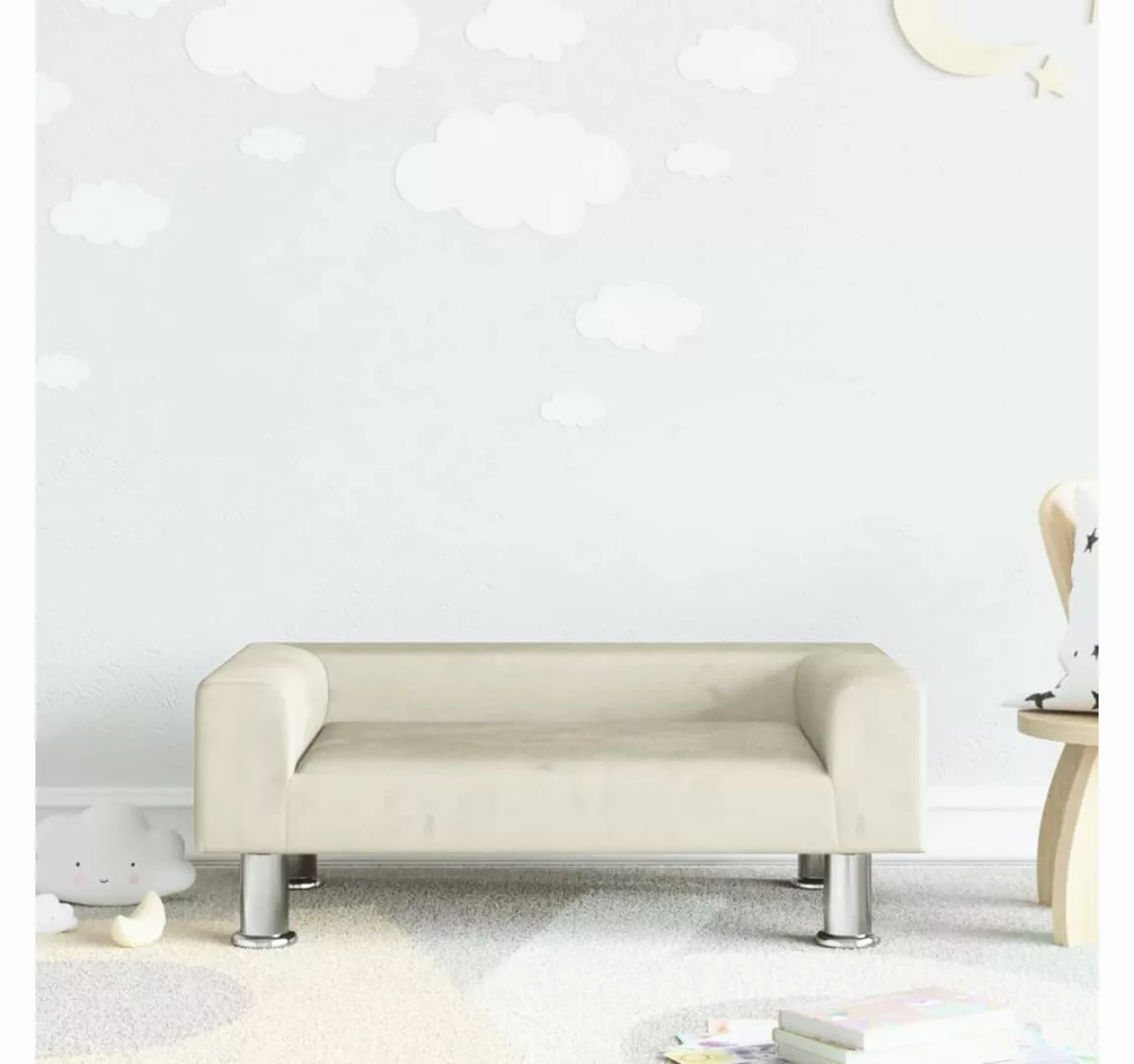 vidaXL Kindersofa, Kindersofa Creme 70x45x26,5 cm Samt günstig online kaufen