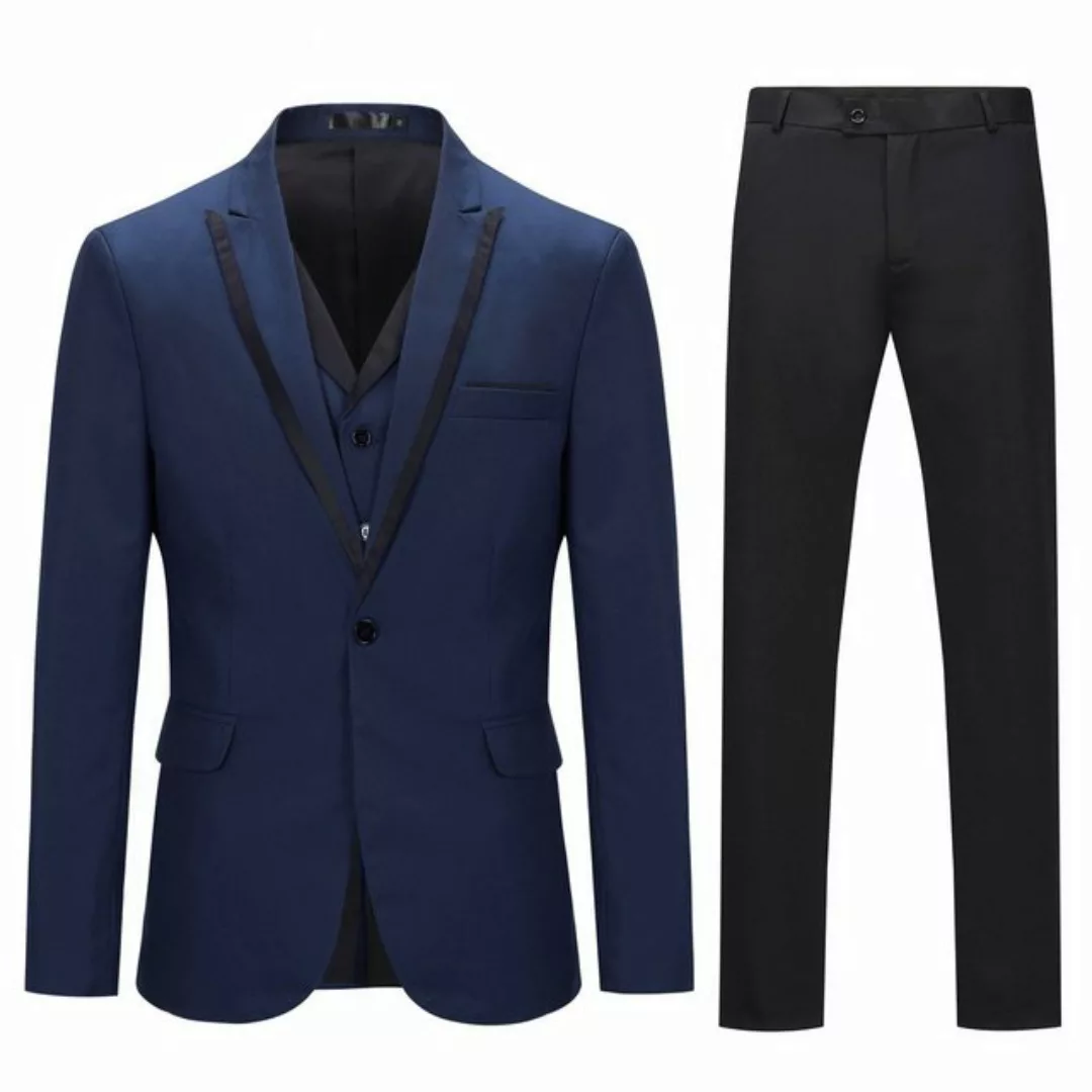 Allthemen Anzug (3 tlg, Sakko & Weste & Hose) Herren Anzüge mit Spitzen Rev günstig online kaufen