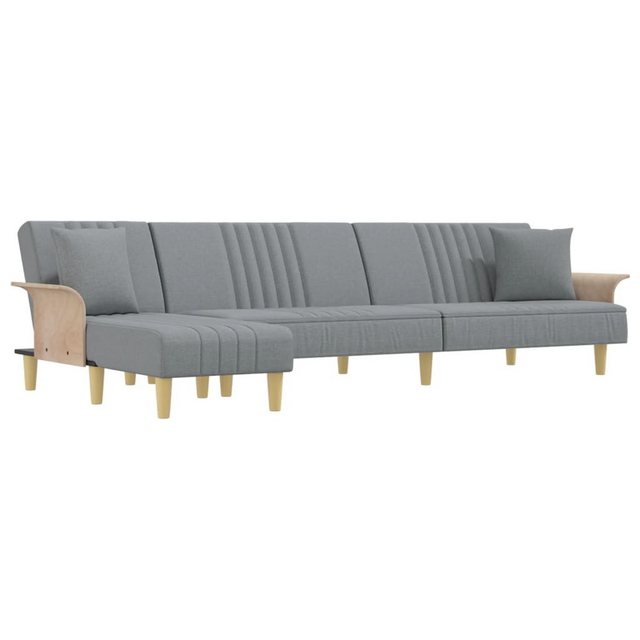 vidaXL Sofa Schlafsofa in L-Form Hellgrau 279x140x70 cm Stoff günstig online kaufen