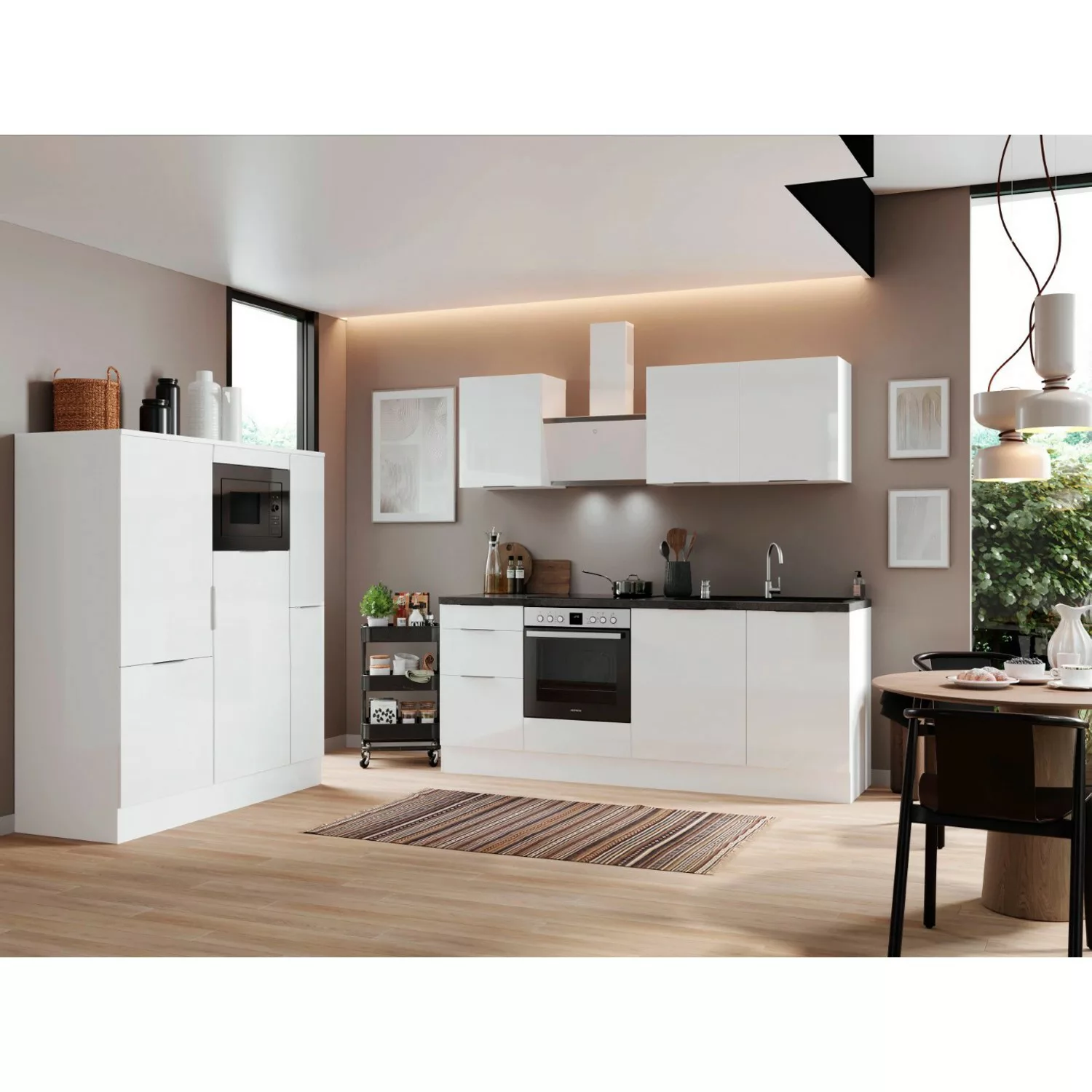 Respekta Selection Küchenzeile/Küchenblock Elisabeth RS370WWH 370 cm Weiß günstig online kaufen