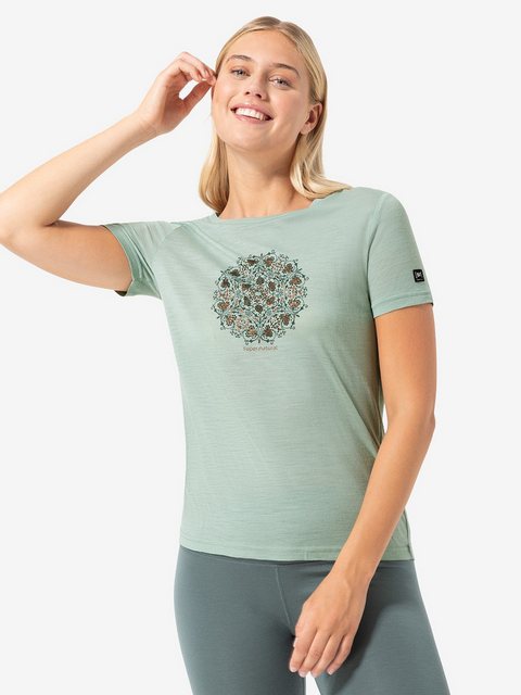 SUPER.NATURAL Print-Shirt Merino T-Shirt W ORNAMENT TEE lässiger Merino-Mat günstig online kaufen