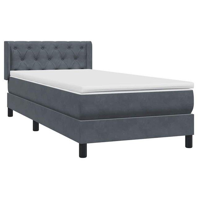 vidaXL Boxspringbett, Boxspringbett mit Matratze Dunkelgrau 80x220 cm Samt günstig online kaufen