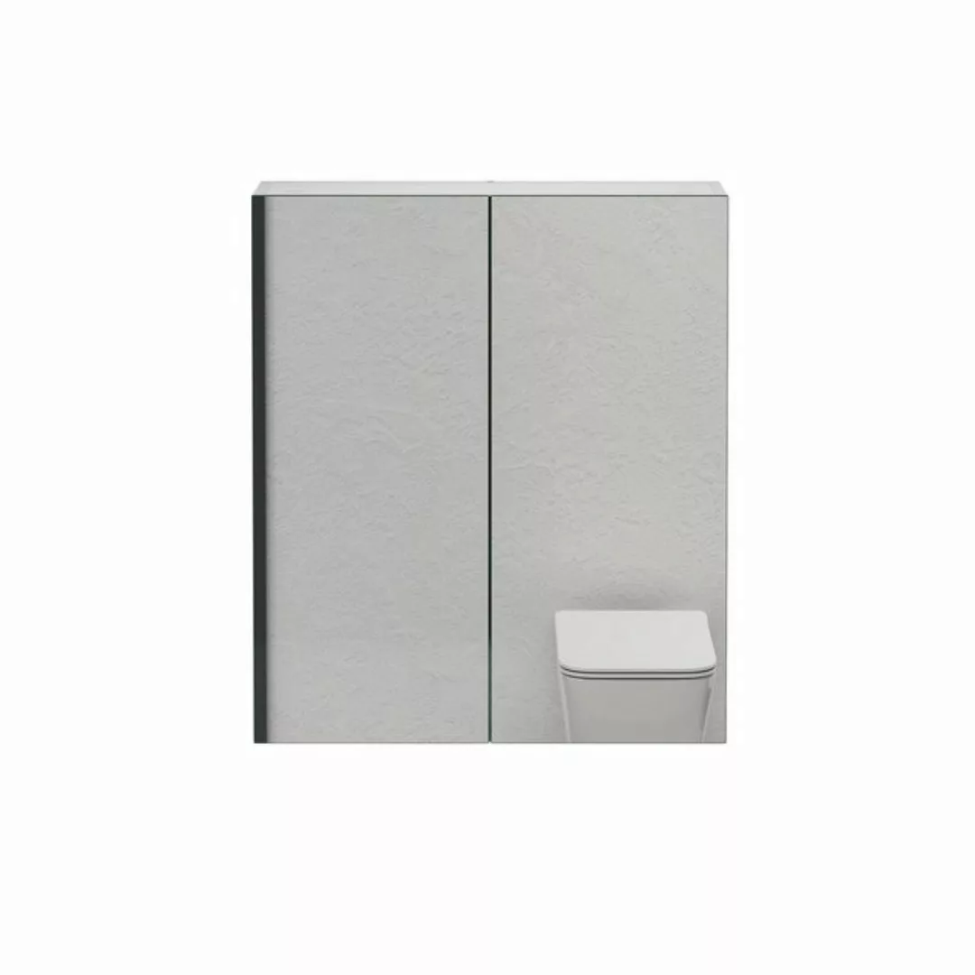 doporro Spiegelschrank Wandschrank Wandspiegel 60/80/100/120x70cm Weiß/Anth günstig online kaufen