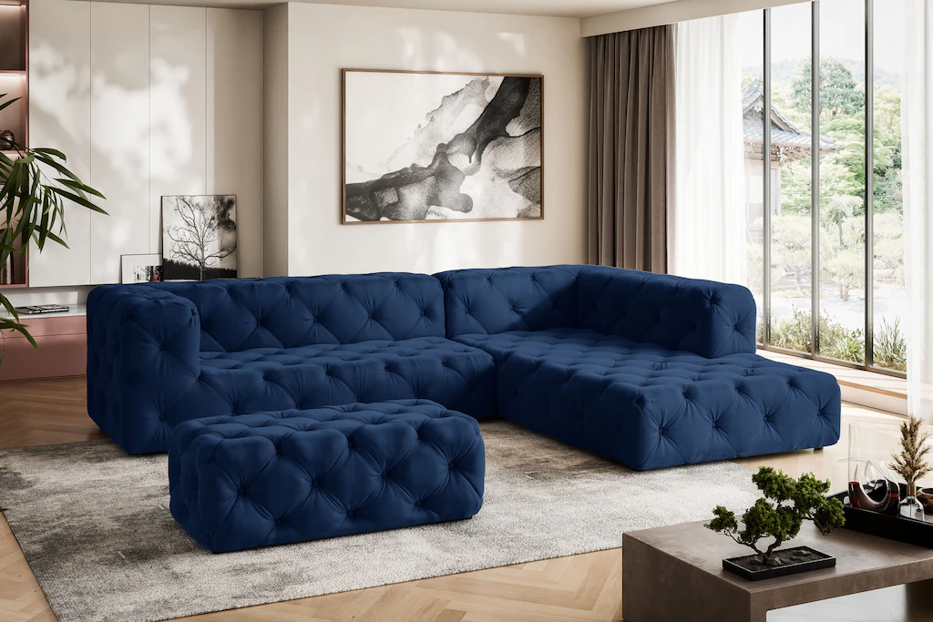Places of Style Ecksofa "FOLLINA", L-Form, mit klassischer Chesterfield-Kno günstig online kaufen