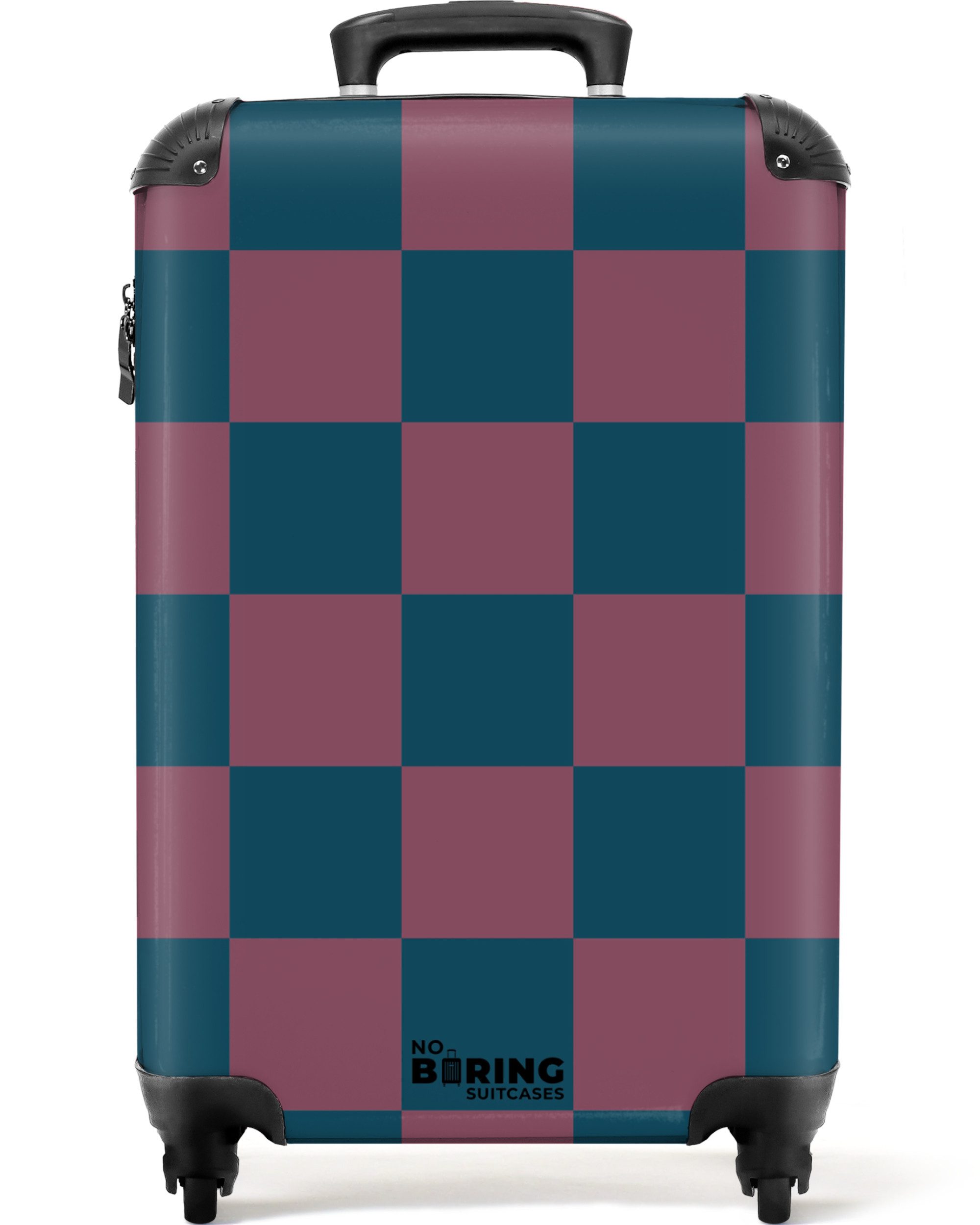NoBoringSuitcases.com© Hartschalen-Trolley Buntes Schachbrett als Druck günstig online kaufen