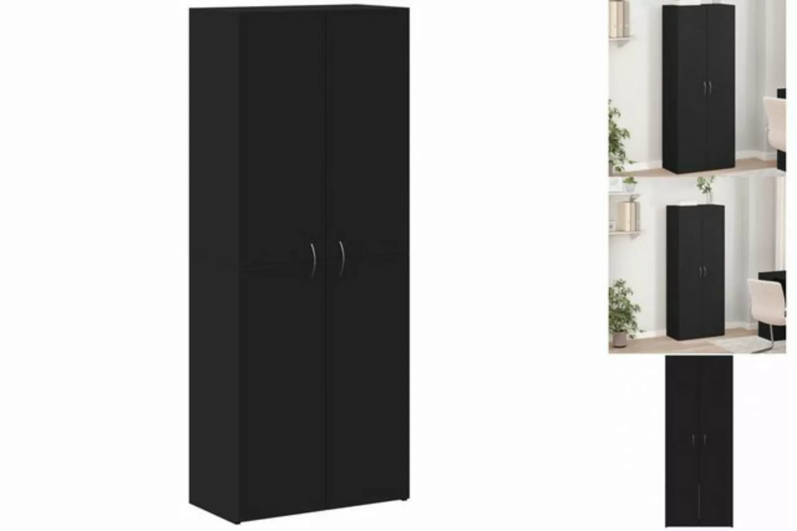 vidaXL Aktenschrank Aktenschrank Büroschrank Schwarz 60x32x153 cm Holzwerks günstig online kaufen