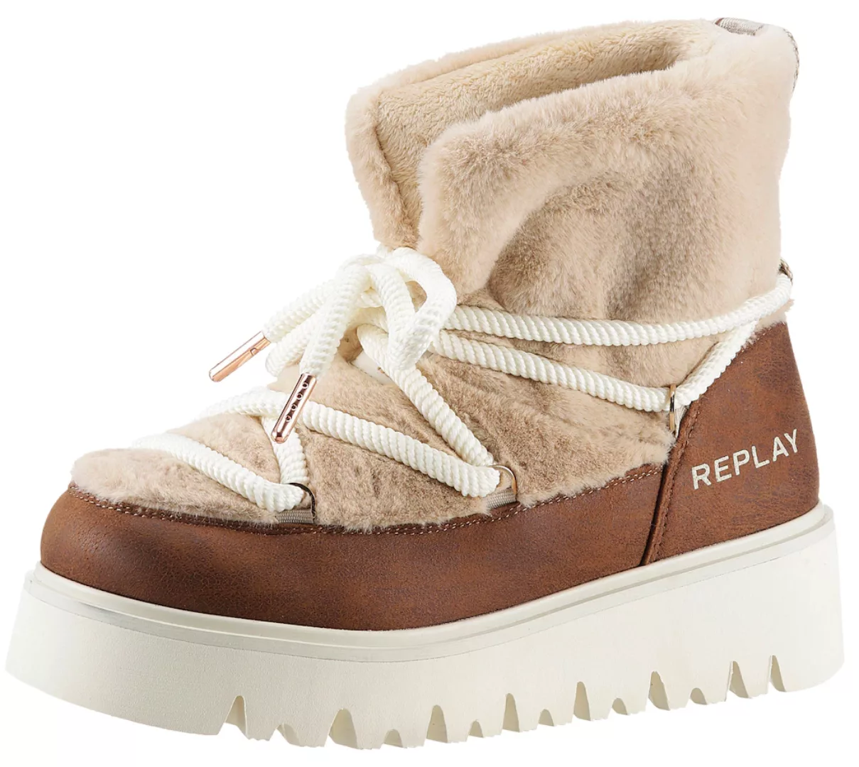 Replay Winterboots "MELROSE HAIR", Schnürboots, Winterstiefelette, Warmfutt günstig online kaufen