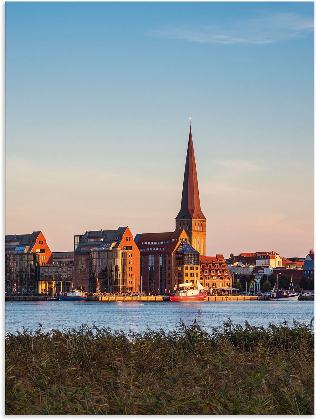 Artland Alu-Dibond-Druck "Blick über Warnow, Hansestadt Rostock", Rostock, günstig online kaufen