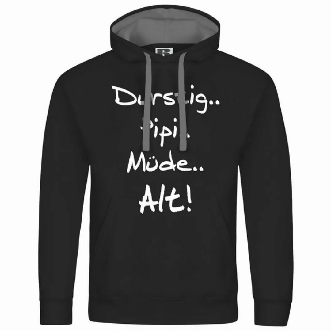 deinshirt Kapuzenpullover Herren Kapuzenpullover Durstig pipi müde alt Mit günstig online kaufen